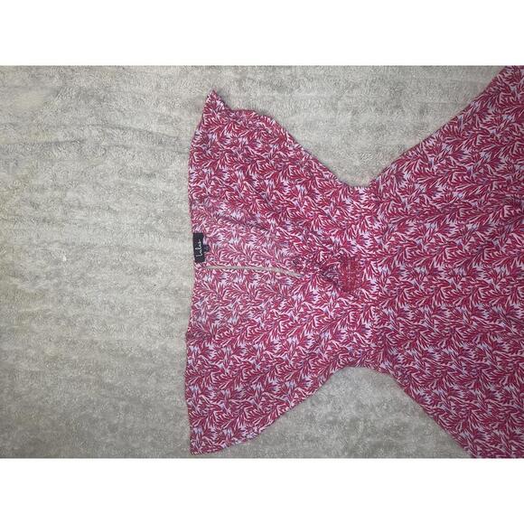 Lulus Dondi red/blue/white tomato girl tie-front short sleeve romper Size Small - Picture 3 of 10